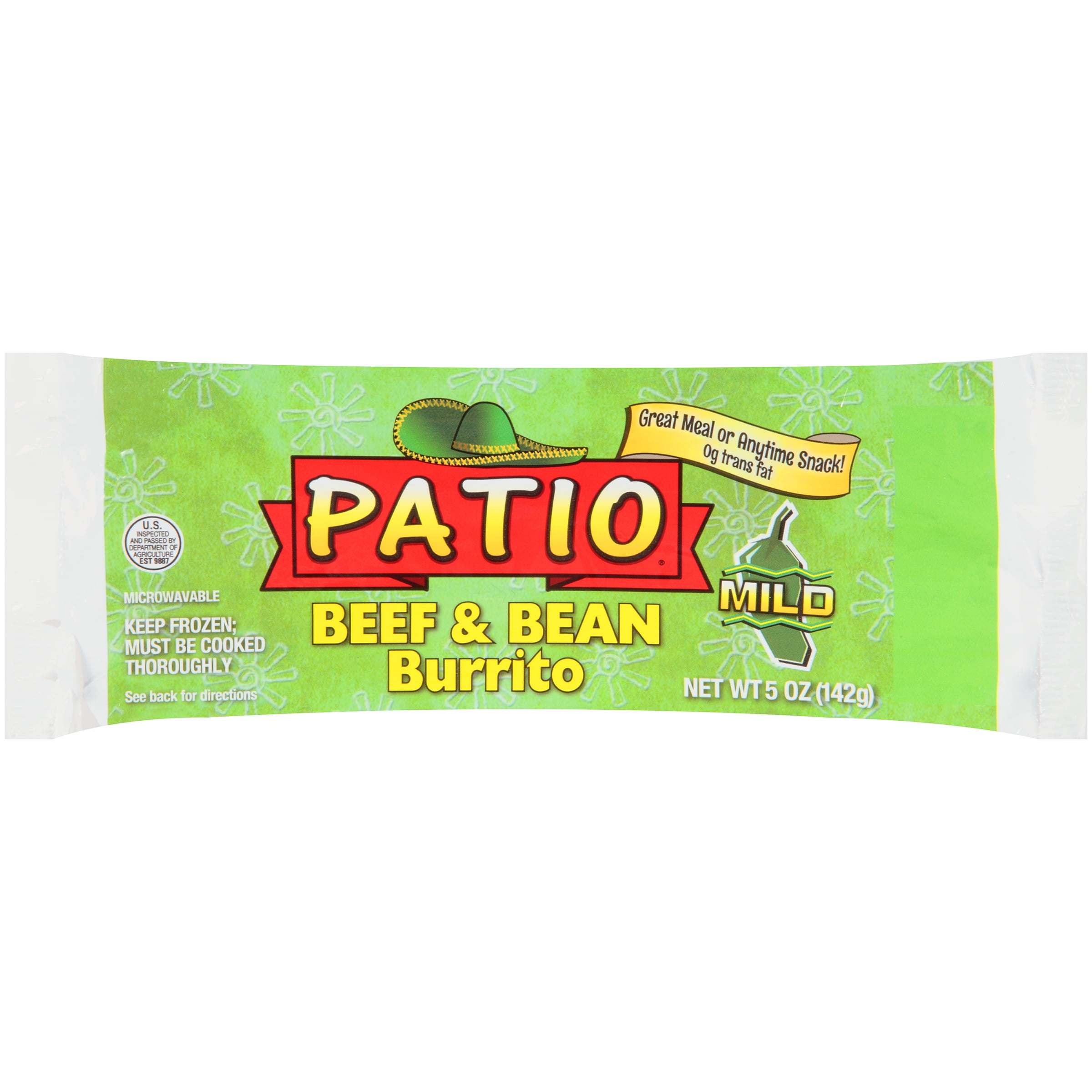 Patio Bean Cheese Burrito 5 Oz Wrapper