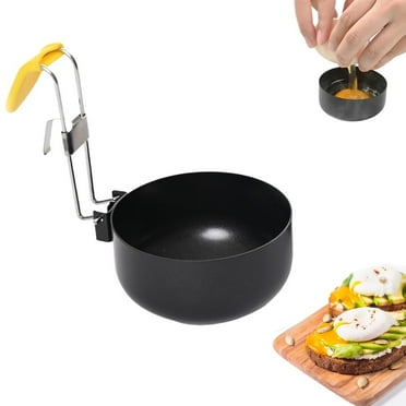 Hot Sale!npkgvia Folding Egg Poacher Poached Egg Cooker Nonstick Poached Egg Pan Boiled Eggs Maker Cups Round Poached Egg Spoon with Oil Brush Convenient Egg Cooking Tool Kitchen Gadgets,Black