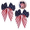 thumbnail image 6 of Ouuluon 4th of July Patriotic Bows Gift Wrapping Ribbon, Red White Blue Woven Striped Ribbon for Memorial Day Holiday Party Festive Home Decoration, 6 of 8