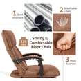 thumbnail image 5 of YYAo Floor Gaming Chair, Recliner,Meditation Floor Chair,14-Position Adjusting Lazy Sofa Chair with Waist Pillow and Armrests-Coffee, 5 of 8