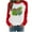Red, variant on Aofany St Patricks Day Shirt for women Spring Patchwork St. Patrick's Day Printed Long Sleeves Round Neck Casual Tee Tops