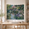 thumbnail image 5 of Garden Bridge Over a Flowering Pond, Peaceful Cottagecore Style for Garden Lovers, Floral Wall Art, Mother's Day Gift, Tapestry Wall Hanging for Bedroom and Living Room, 5 of 7