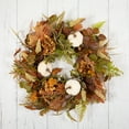 thumbnail image 4 of Northlight Velvet Pumpkins, Acorns and Mixed Autumn Foliage Artificial Fall Harvest Wreath - 26", 4 of 9