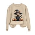thumbnail image 6 of Women's Cute Scarecrow Graphic Sweatshirts Halloween Spider Pullover Tops Casual Long Sleeve Crewneck Shirts Loose Fit Fall Clothes Autumn Holiday Sweaters, 6 of 6