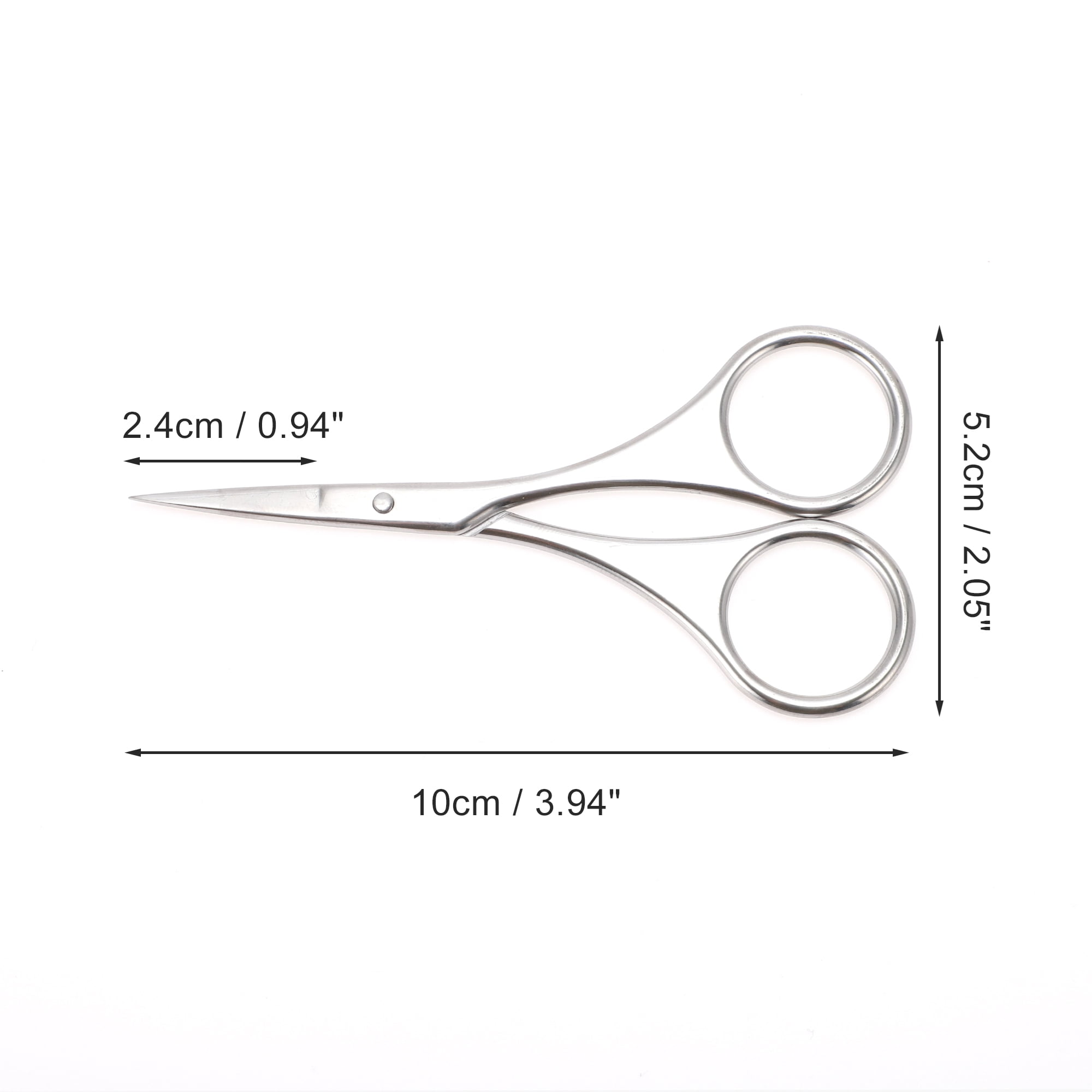 Unique Bargains Eyebrow Trimmer Scissors Silver Tone 1 Pc