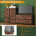 thumbnail image 2 of 4 Drawer Dresser, Tall Chest Of Drawers Nightstand Storage Tower Storage Dresser Fabric Dresser With Wood Top for Living Room, Bedroom, Hallway,Rust, 2 of 5