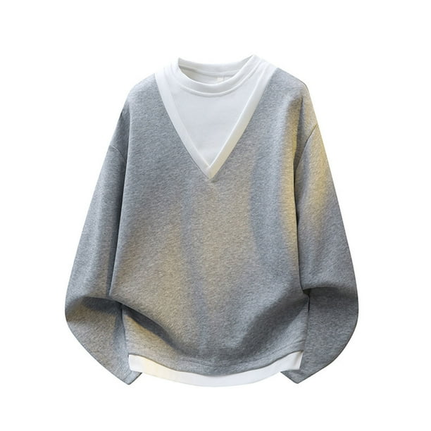 pstuiky manga larga de hombre, Sudadera deportiva de manga larga con bolsillo y color liso para hombre Tops de hombre xxl