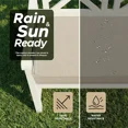 thumbnail image 3 of Ottowood Outdoor Bench Cushion 59" x 16", Beige - Water & Fade Resistant Patio Furniture Cushions, Non-Slip Bench Seat Pad with Linen Textured Removable Cover for Garden Porch Sofa Settee, 3 of 7
