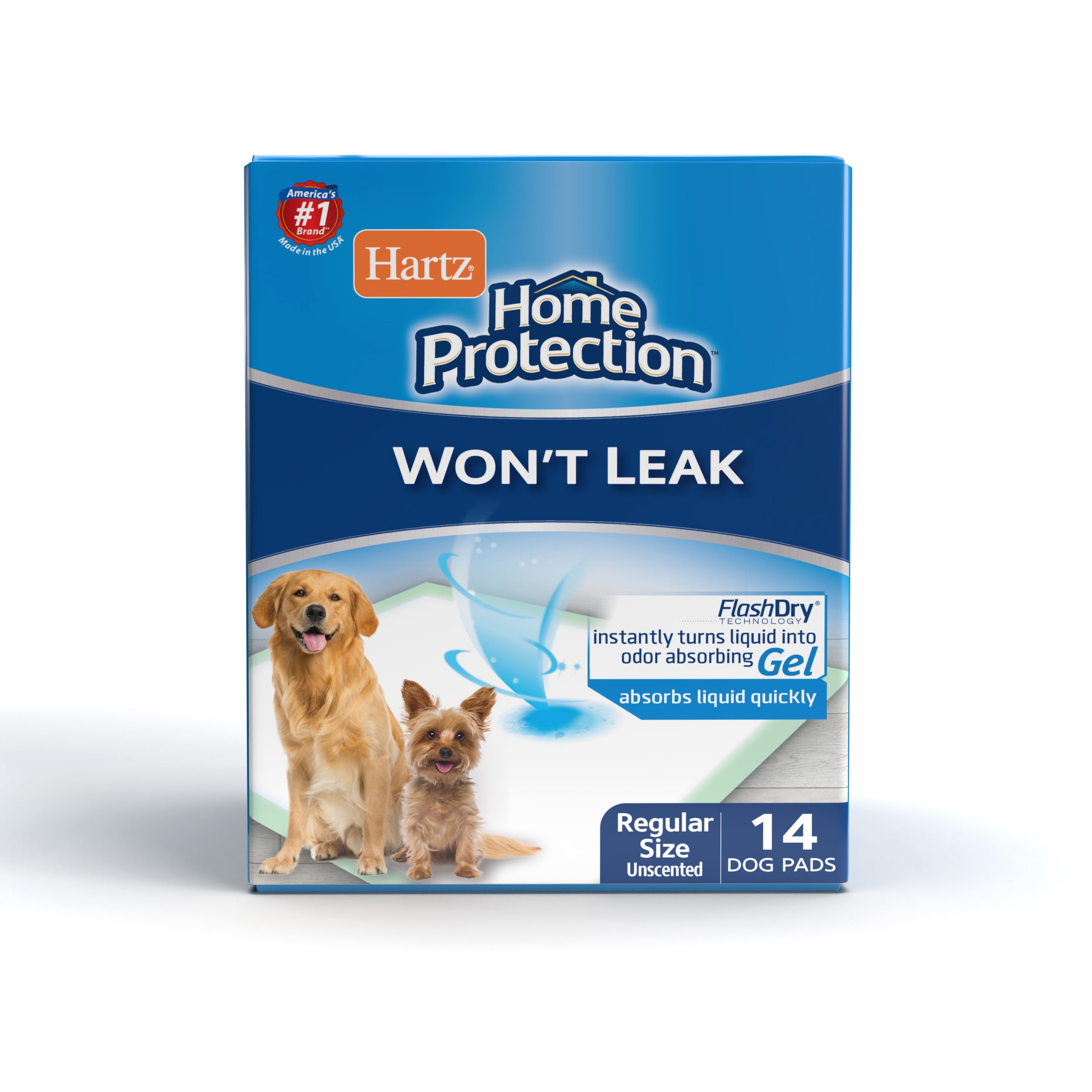 Hartz Home Protection Unscented Dog Pads, Regular Size, 21 in x 21 in