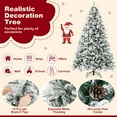 thumbnail image 6 of Costway 7 FT Pre-Lit Snow Flocked Christmas Tree Hinged Xmas Tree with 8 Modes 320 Lights, 6 of 12