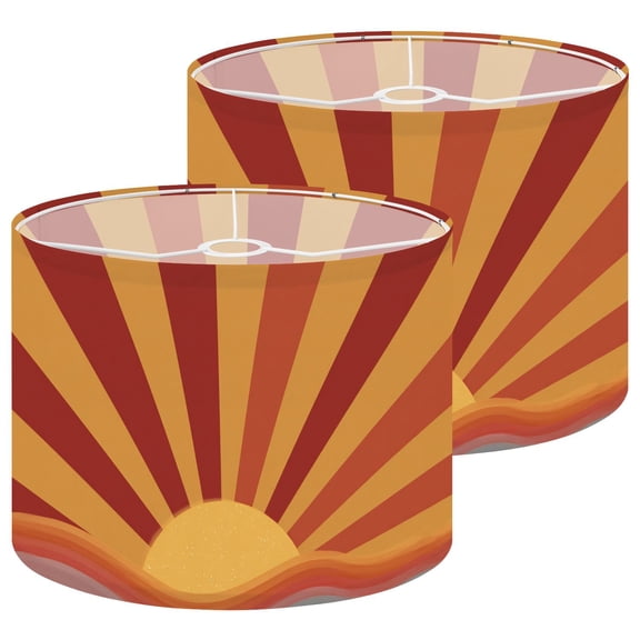 Lampshades 2 Pack Retro hippie Vintage sunburst Trendy modern poster 60s 70s 13"x13"x10" Light Shade for Table Lamps Floor Lamp Shades Lampshade Replacement Easy Assembly