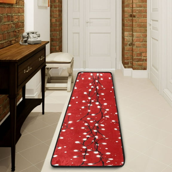 Ryvnso Lights in Christmas Hallway Runner Rugs Floor Carpet Non Slip Entryway Mat 2' x 6'