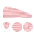thumbnail image 3 of Unique Bargains 1pc Water-absorbent Wave Pattern Hair Towel 26.38"x 10.24" Pink, 3 of 5