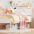 thumbnail image 3 of Yoneston Power Outlet Twin Metal Platform Bed Frame with 2-Tier Storage Charging Station Headboard for Kids Bedroom Furniture, White, 3 of 11