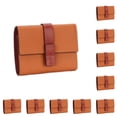 thumbnail image 3 of Qarigey Monedero de cuero para mujer, tríptico Rectangular, elegante tarjetero de Color sólido, compartimento para efectivo, billetera, Oro marrón 10piezas, 3 of 6