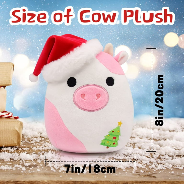 Strawberry Cow Plush Stuffed Animal Pillow Toy, Cute Soft Cow Plushie for  Christmas, Birthday Gifts and Home Decoration