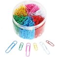 thumbnail image 1 of OUHL 450 clips de papel de colores, tamaño mediano de 28 mm y tamaño jumbo de 50 mm, 6 clips de oficina de colores surtidos para la escuela, organización de documentos personales, trabajo profesional, 1 of 2