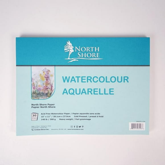Papier aquarelle North Shore 11"x15" Papier aquarelle 15" x 11"