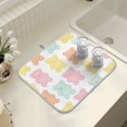 thumbnail image 4 of Yayeee Dish Drying Mat for Kitchen Counter 16" x 18" Microfiber Super Absorbent Coffee Decorative Pad, Cute Gummy Bears Pattern, 4 of 9
