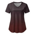 thumbnail image 3 of Chiccall Women's Medical Nursing Ombre Uniform Print Scrub Tops with Two Pockets, 3 of 5