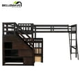 thumbnail image 3 of BELLEMAVE L-Shaped Bunk Beds Twin over Full Size, Kids Triple Bunk Bed with Storage Stairs, Ladder and Drawers, 3 Bed Bunk Beds for Kids,Boys and Girls(Espresso), 3 of 12