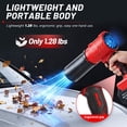 thumbnail image 2 of Cordless Leaf Blower, 95,000RPM 110MPH Leaf Blower with 2×4.0Ah Batteries and Charger, Handheld Blower for Patio Cleaning Blowing Leaves & Dust, Red, 2 of 11