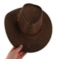 thumbnail image 5 of Raindrops Stylish Foldable Western Hat Western Cowboy Hat Cowgirl Hat Men Cowboy Sun Hat Foldable Classic Western Newsboy Cap Summer Wide Brim Roll Up Cowboy Hat, 5 of 8