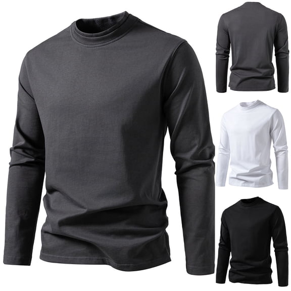 Zedker Men's Shirts Mock Turtleneck Long Sleeve Shirts Basic Thermal Turtle Neck Undershirt Lightweight Pullover Sweaters Top
