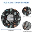 thumbnail image 3 of Shower Caps,Black Cartoon Astronaut Dinosaurs Planets Pattern Waterproof Shower Cap for Women 4 Pieces,Double Reusable Hair Cover for Shower PEVA Elastic Stretch Hem, 3 of 7