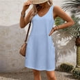 thumbnail image 6 of Qwertyu Summer Dresses for Women 2025 Sleeveless Beach Sundress V Neck Casual Vacation Tank Dress, 6 of 7