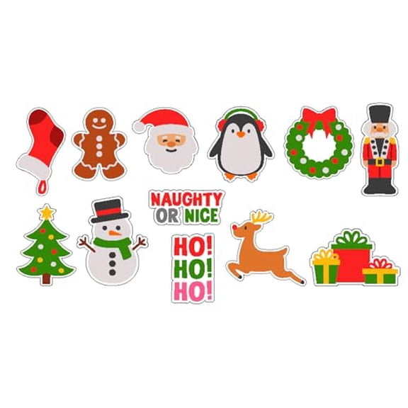 Christmas Cupcake Toppers (Set of 12) – Cute Holiday Party Decorations | Santa, Penguin, Gingerbread, Snowman, Wreath & More | Perfect for Kids & Holiday Parties | Handmade in USA