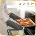 thumbnail image 7 of Topekada 3 Pcs Oven Mitts and Potholders Set with PU Leather Reinforced Palm for Baking Grilling Gray, 7 of 7