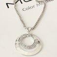 thumbnail image 4 of Collar largo redondo de plata Wmkox8yii con diamantes para mujer, 4 of 9