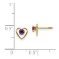 thumbnail image 3 of 14K Yellow Gold Earring Button Women'S Amethyst Purple 6 mm, 3 of 3