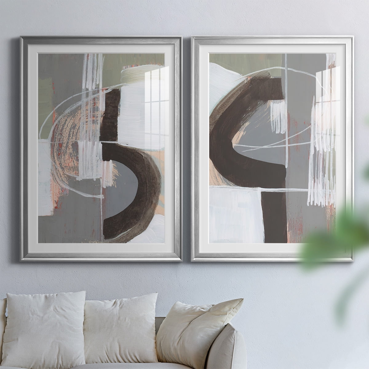 Wexford Home Arching Neutrals III Premium Framed Print, 22.5" x 30.5" - Ready to Hang, Silver (Set of 2)