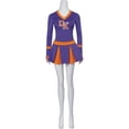 thumbnail image 2 of Women's High School Purple Jennifers Body Jennifer Check Cheerleader Uniform Dress Outfit, 2 of 7