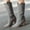 Gray, variant on Summer Saving Clearance AXXD High-Heels Mid Mid-Calf Boots,Fall Autumn Cowboy Boots Slip On Shoes Women Ladies Fashion Knee-High Womens Boots For Clearence