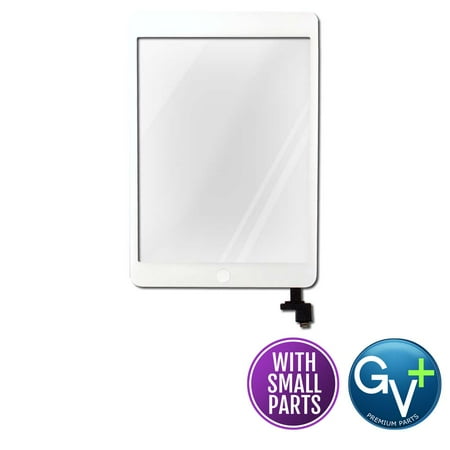 Adhesive Backed Clips Touch Screen Digitizer for Apple iPad Mini and iPad Mini 2 - White w/ IC Chip and Tesa Tape Adhesive (A1432, A1454, A1455, A1489, A1490, A1491) ()
