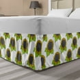 thumbnail image 1 of Floral Bed Skirt, Hand Drawn Sketch Sunflowers with Vibrant Fresh Spring Leaves, Elastic Bedskirt Dust Ruffle Wrap Around for Bedding Decor, 4 Sizes, Apple Green Dark Taupe, by Ambesonne, 1 of 2