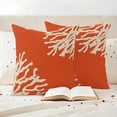 thumbnail image 3 of Coral Orange Outdoor Waterproof Pillow Covers, Coastal White Ocean Marine Nautical Beach Decorative Square Throw Pillowcase Sofa Cushion Sham for Patio/Couch/Chair, 26"x26" 2 Pack, 3 of 8