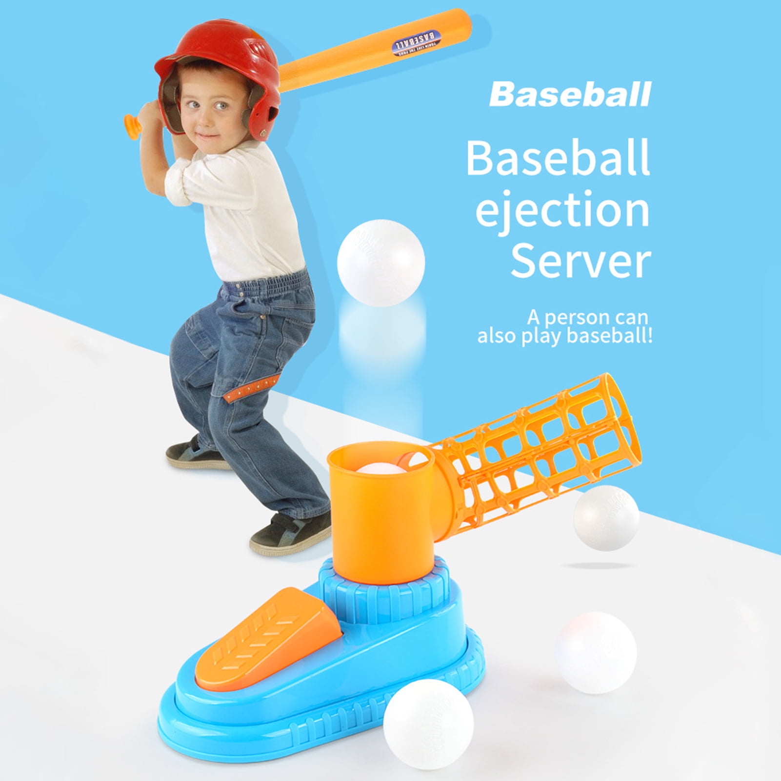 Children's Baseball Pitcher - Pop A Pitch Baseball Hitter With Teen  Baseball Bat+3 Plastic Baseballs - Boys+girls' Baseball Toys, Red/blue  Suitable For Outdoor Toys For Children Over 5 Years Old - Temu