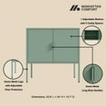 thumbnail image 4 of Ava Modern 23.6 Accent Cabinet with 2 Adjustable Shelves in Green, 4 of 12