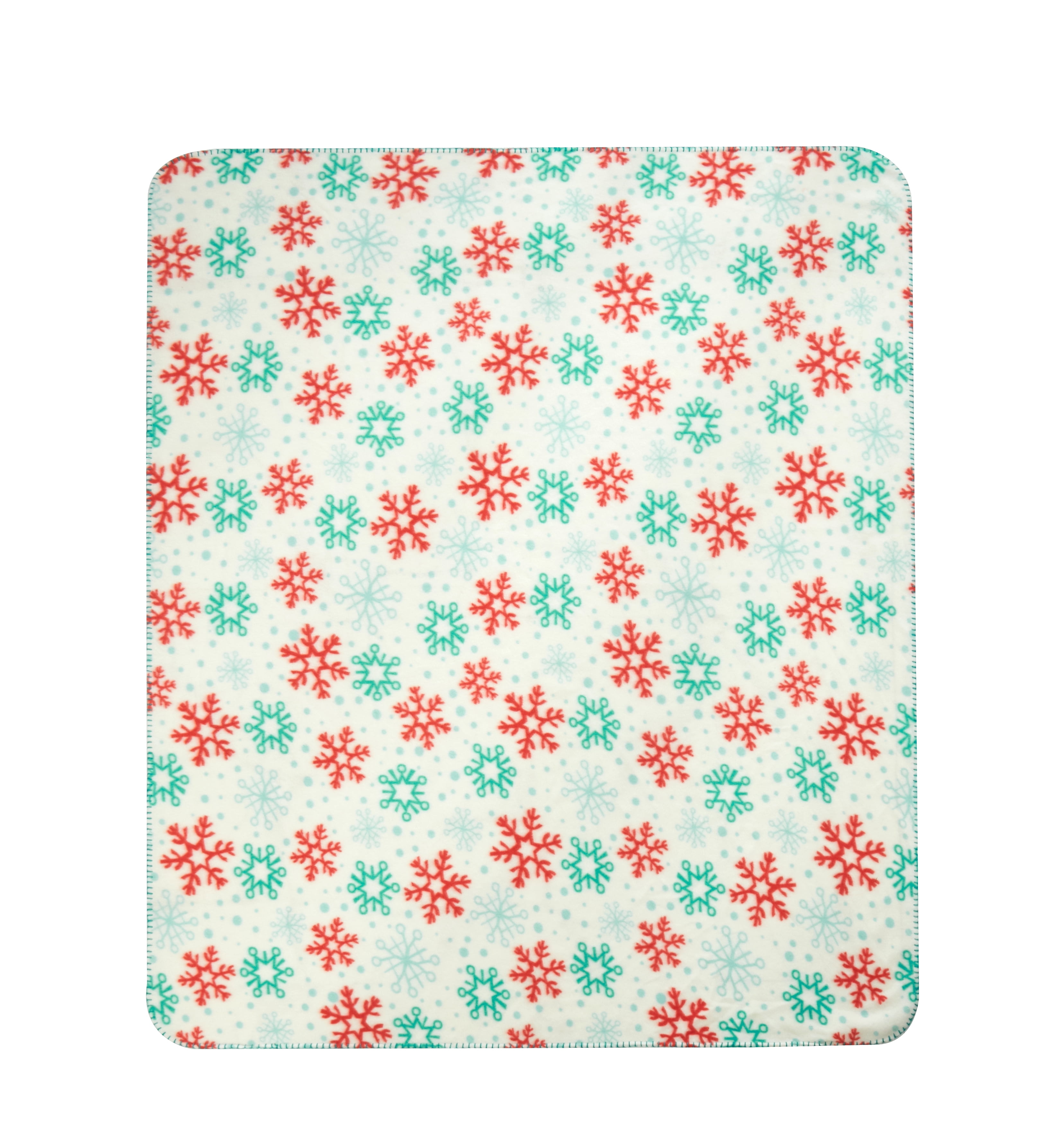 Mainstays Fleece Throw, White Snowflake 50x60