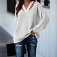 thumbnail image 5 of White Sweaters for Womens V Neck Oversized Fall Sweater Sexy Long Sleeve Knit Pullover Top Womens Fall Fashion 2025, 5 of 5