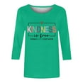 thumbnail image 4 of Women's Fashion Casual 3/4 Sleeve Round Neck Letter Print T-Shirt Comfortable Soft Breathable Stylish Top, 4 of 4