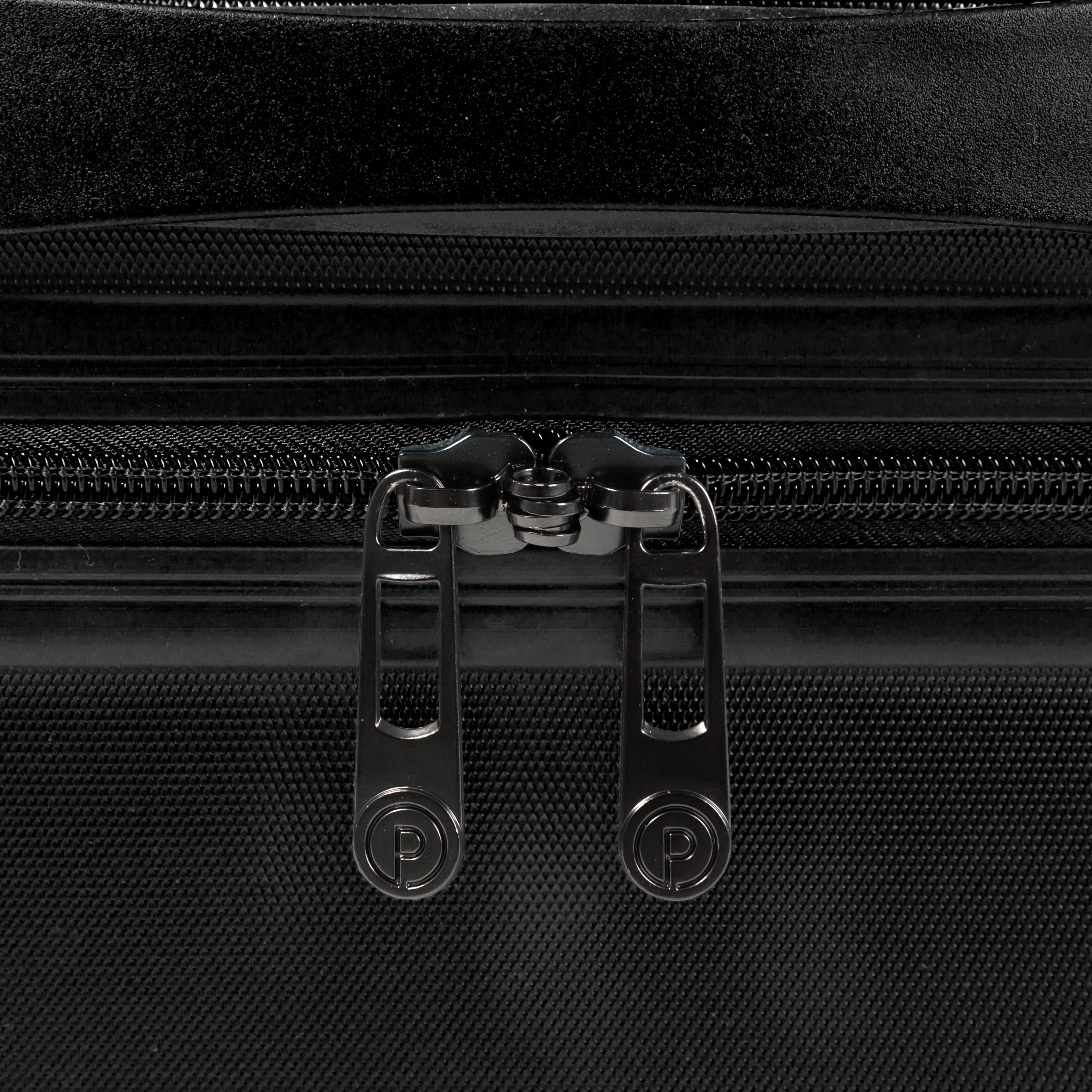 Protege 2-Piece Hardside Spinner Luggage Set with Carry On and Medium Checked Suitcase, Black