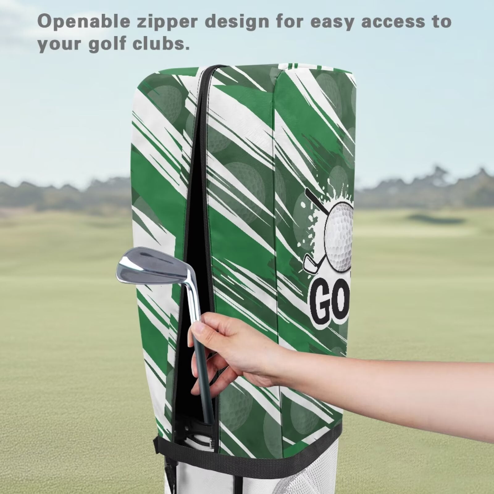 Chririnla Golf Bag Dust Cover for Stand Bags & Cart Bags Protect Your Clubs from Dust & Sun Universal Fit for Men Women Golfers - Art Golf Pattern