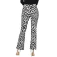 thumbnail image 3 of INSPIRE CHIC Women's Pants High Waist Cow Print Casual Flare Bell Bottom Stretch Long Pants L Black-Zebra, 3 of 6