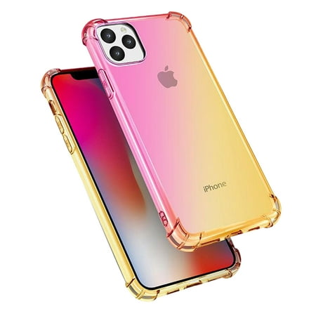 Gradient Colors Transparent Tpu Shockproof Phone Case For Apple Iphone 11 Pro Max 6 5 Pink Gold Walmart Canada