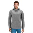 thumbnail image 2 of Men's Activewear Long Sleeve T-shirt Ninja Mask Thumb Hole Cuff Hooded Shirt (Light Grey, 2XL), 2 of 3